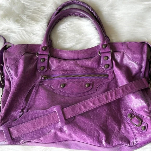 BALENCIAGA CITY BAG SUPER RARE ULTRAVIOLET PURPLE F/W 2013 CLASSIC CITY - Picture 14 of 14